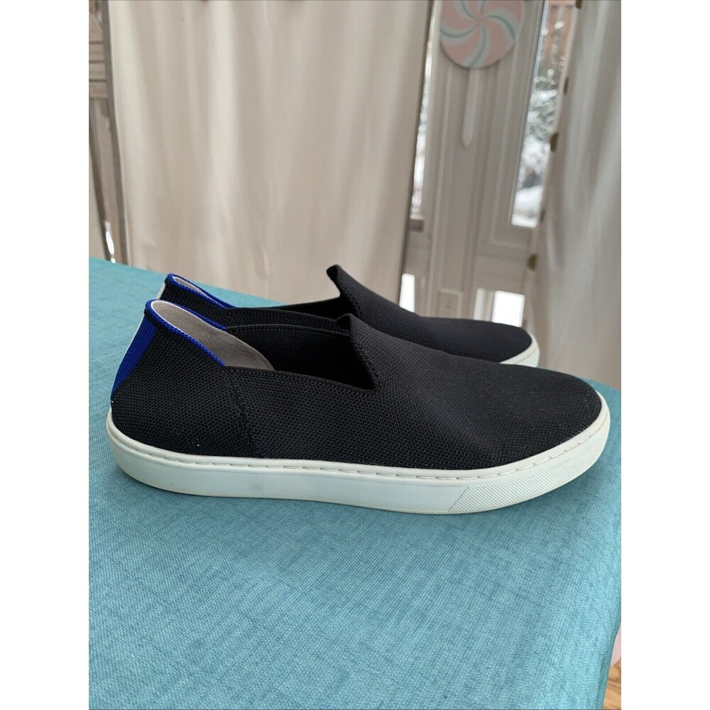 Rothys Shoes Womens 8.5 Slip On Sneakers Navy Blue Knit Casual Classic